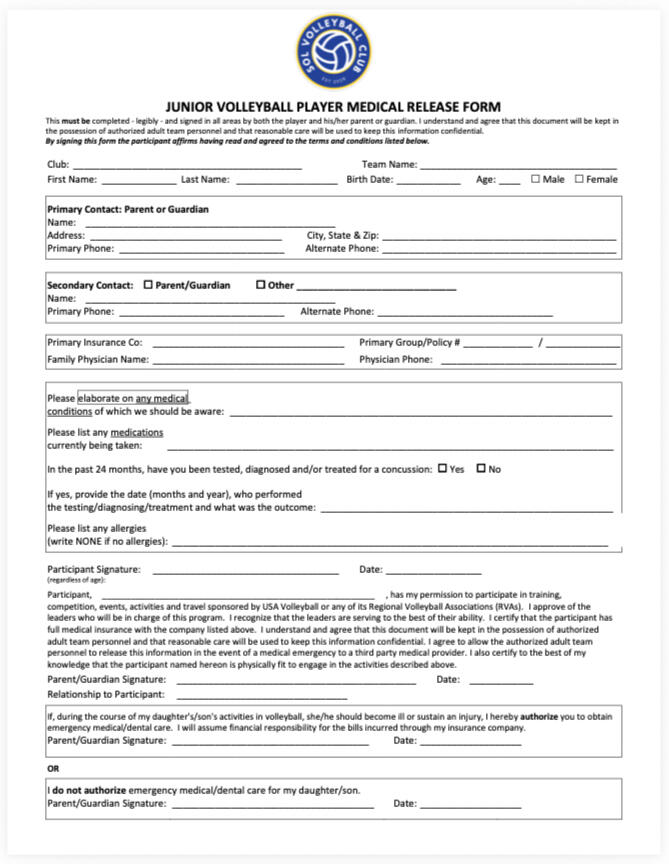 USAV Age Calculation Chart CHRVA Logo